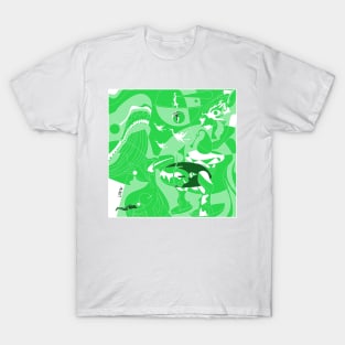 the bosch remix of earthly delight ecopop infernal kaiju march art T-Shirt